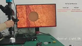 Lapsun 2025 Dual Coaxial Light + Ring Light 1000X Lens with Trinocular Microscope Set 4K HDMI Camera
