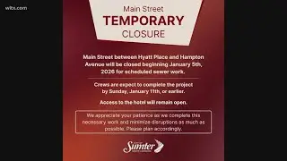 Part of Main Street in Sumter closing for sewer work