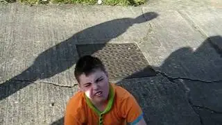 Kid falling off wall
