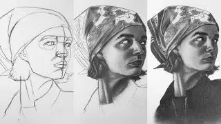 From Basic Sketch to the Semi Realistic Drawing Demonstration | step by step slow process