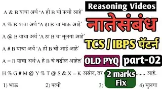 Blood relation for tcs | ibps blood relation mcqs | tcs pattern reasoning | नातेसंबंध | part 2