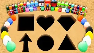 How to Make Triangle Circle Square Heart Diamond Up Arrow with Orbeez, Fanta, Coca Cola vs Mentos