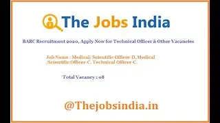 BARC Recruitment 2020, Apply Now for Technical Officer & Other Vacancies