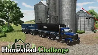 Trucking Dried Corn and Silage Bales for the Farm this Summer - FS25 Montana Homestead Farming ep 20