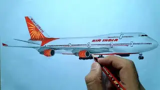 Drawing an AIR INDIA airplane 🇮🇳🇮🇳 || Stylish 