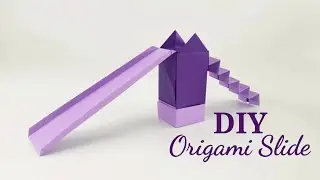 Origami Slide , How to make a slide in just 6 minutes , die origami slide