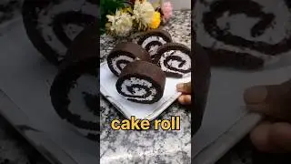 The easiest and best swiss cake roll 🍰 #ytshorts #cake #cakeroll #swissrollcakerecipe