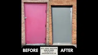 Before and After commercial steel door, frame and hardware replacement by House of Doors
