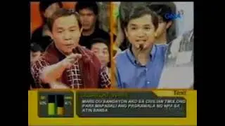 gen. romeo maganto at chito herbolingo nad secretary general debate with mare at pare 2003