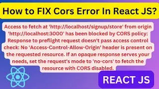 [FIXED] CORS Error With React App and Laravel Api step by step | React JS#program #infysky  #postman