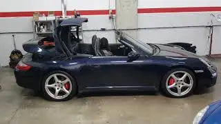 Reparación de la capota eléctrica del Porche 911 carrera  997 descapotable en Electrocar Las Palmas.