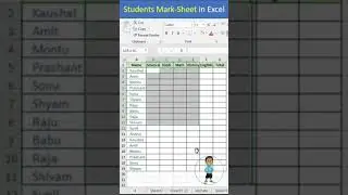 Students Mark Sheet In Excel ✍️ ,,#youtube  #reels #shorts #viral #subscribe #support ,,..