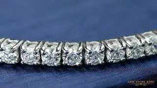 Gem Stone King Round Cubic Zirconia Simulated Diamond Adjustable Tennis Bracelet / VIV-0064 #jewelry