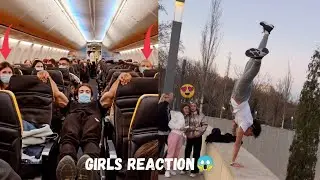 girls reacting to calisthenics 😱😱