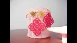 7' TUTORIAL ORECCHINI ROMBO E PERLINE CHIACCHIERINO AD AGO NEEDLE TATTING Frivolit&egrave; Encaje фриволите