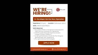 Thinkwise Hiring Jr Developer | Service Now Operations | Hyderabad #Jobs #India #Hyderabad