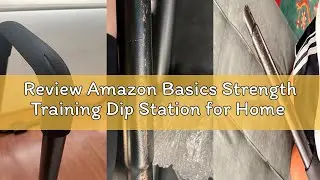 Review Amazon Basics Strength Training Dip Station for Home Gym, Portable Tricep Dips Bar, Black