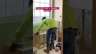 Installing a shower bench #diy #woodworking #home #wood