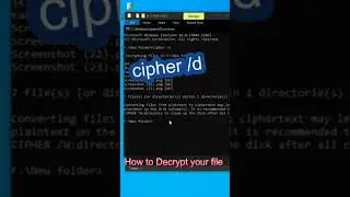 || How to Encrypt and Decrypt file with CMD || #cmd #pc #tricks