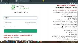 Karachi University Online Admission Form 2023 Tutorial