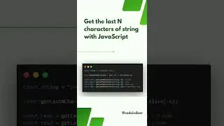 Get the last N characters of string with JavaScript #javascript #code #js #codeindoor