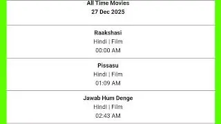 DD Free Dish Hindi Movie Schedule 27 December 2025 | DD Free Dish New Update 27 December 2025