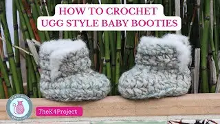HOW TO CROCHET UGG STYLE BABY BOOTIES/Beginner Friendly Fun+Quick Free Crochet Pattern w Chunky Yarn