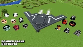SURVIVAL B2 STEALTH BOMBER WITH 100 NEXTBOTS in Minecraft - Gameplay - Coffin Meme