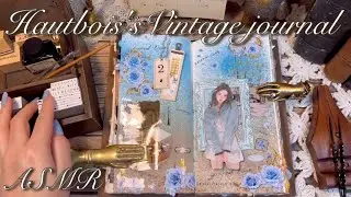 ASMR 🎙️🎧 빈티지다꾸 📜 Cool Blue 🩵🤎 vintage journal #다꾸asmr #asmr #빈티지다꾸 #scrapbooking ㆍ