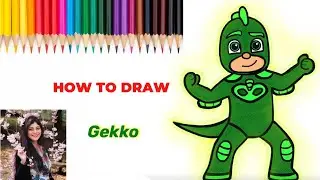 How to draw Gekko for kids| PJ Mask | Easy Gekko drawing | It's time to be a hero|