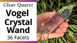Flawless Brazilian Clear Quartz Vogel Crystal Wand, 36 Facets, 224g