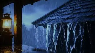 Sleep Immediately 💤 Heavy Rain & Thunderstorm Sounds on Roof in Foggy Forest at Night for Sleeping