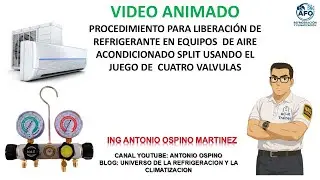 LIBERACION DE REFRIGERANTE EN AIRE SPLIT CON JUEGO DE MANOMETROS DE CUATRO VALVULAS