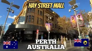 Exploring Perth Australia 4K: City Walking Tour Along Hay Street Mall 2025