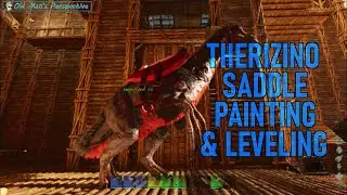Ark Survival Ascended &ndash; The Island (EP150) &ndash; Painting a Custom Therizino Saddle & Power Leveling