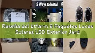 Rese&ntilde;a del btfarm 8 Paquetes Luces Solares LED Exterior Jardin Suelo, 8 LED Luz Solar Exterior Jardi