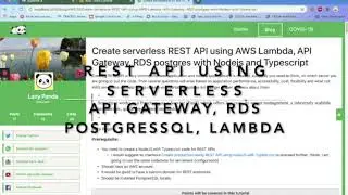 AWS serverless REST api creation using Lambda, API Gateway, AWS RDS PostgresSQL with Typescript