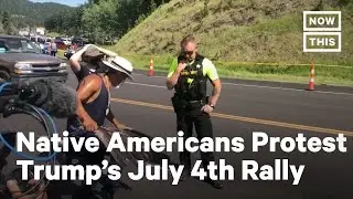Native American Protesters Confront Trump at Mt. Rushmore | NowThis