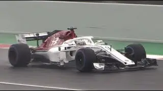 Alfa Romeo Sauber C37 F1 2018 in action at circuit de Barcelona