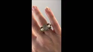 Bague tank diamants perles fines
