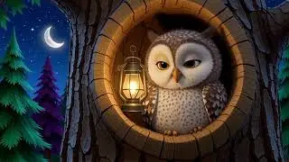 Sleepy Baby Owl 💤 Cozy Tree Hollow Night Ambience for Deep Relaxation