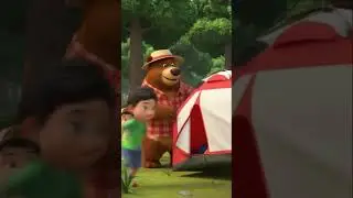 🏕️🐻 &ldquo;Adventure begins with teamwork! Bear and the kids found the perfect spot!&rdquo; #shorts #reels