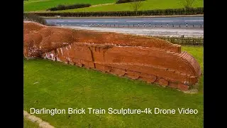 The Brick Train Sculpture-4k Drone Video