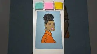 Beautiful lady in Orange 🧡✨💫 ASMR #sandpainting