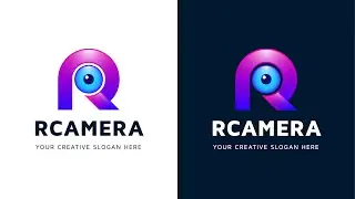 R Letter Camera Logo Design Tutorial
