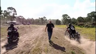 Windellama wigout #1 Chopper and vintage Harley dirt drag racing great times with great mates