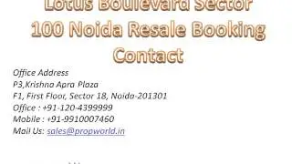 Lotus Boulevard Sector100 Noida Resale Booking Call 9910003716