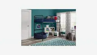 MUST SEE Kids Furniture Review! DHP Studio Loft Bunk Bed Over Desk and Bookcase with Metal Frame,..