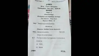 MSc Botany Semester 3 | Paper 2 Question Paper | Ecosystem & Vegetative Ecology #shorts #shortsfeed