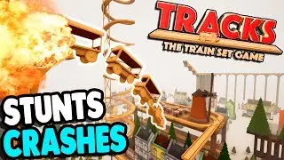 Самые безумные и грандиозные аварии и прыжки поездов в истории Stunt Train | Треки: игровой проце...